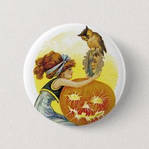 Vintage Halloween Glamour 6 Cm Round Badge