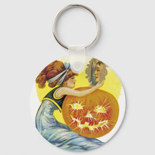 Vintage Halloween Glamour Key Ring