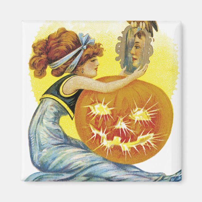 Vintage Halloween Glamour Magnet (Front)