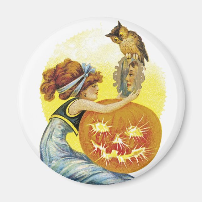 Vintage Halloween Glamour Magnet (Front)