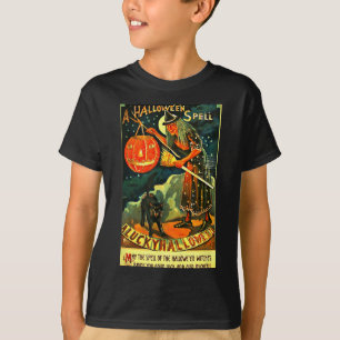 Vintage Halloween Graphic Easy Costume Witch And C T-Shirt