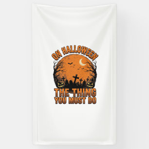 Vintage Halloween Graveyard Pumpkin Moon Shirt Des Banner