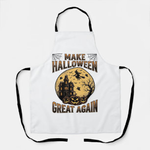 Vintage Halloween Great Again Haunted House Design Apron