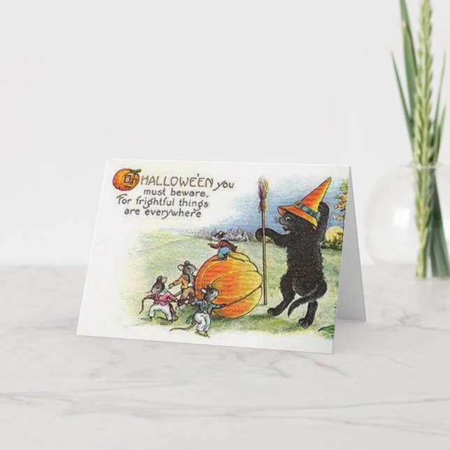 Vintage Halloween Greeting Card (Front)