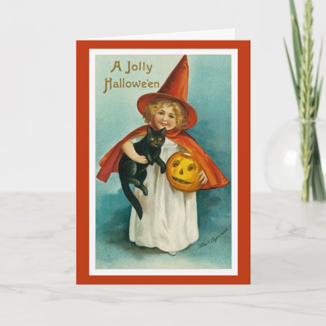 Vintage Halloween Greeting Card (Front)