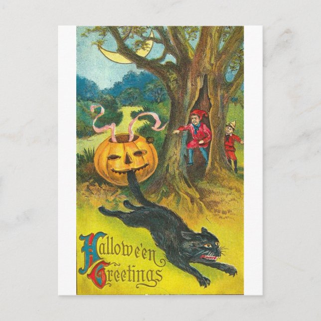 Vintage Halloween Greeting Cards Classic Posters (Front)