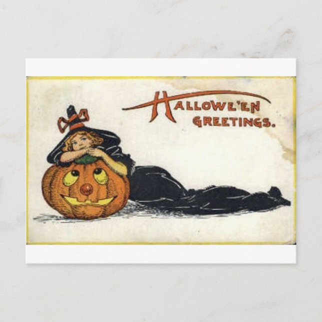 Vintage Halloween Greeting Cards Classic Posters (Front)