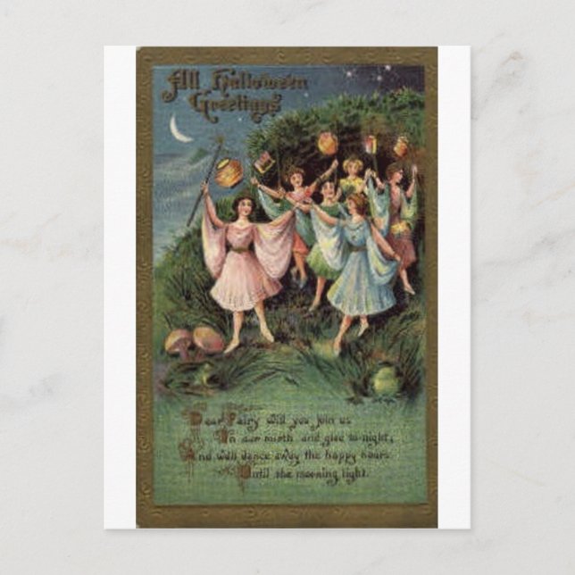 Vintage Halloween Greeting Cards Classic Posters (Front)