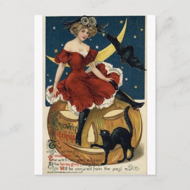 Vintage Halloween Greeting Cards Classic Posters (Front)
