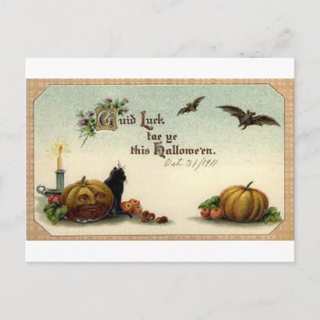 Vintage Halloween Greeting Cards Classic Posters (Front)