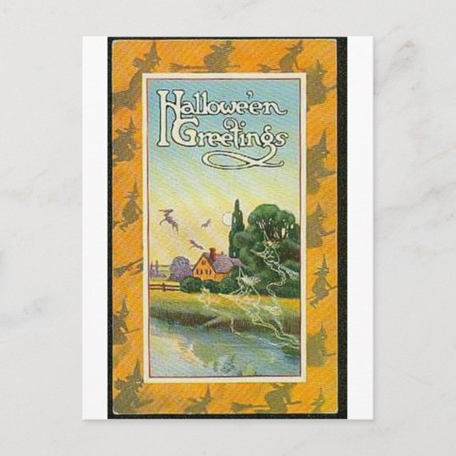 Vintage Halloween Greeting Cards Classic Posters (Front)