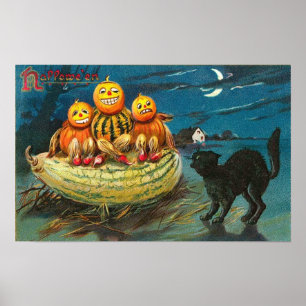 Vintage Halloween Greeting Cards Classic Posters