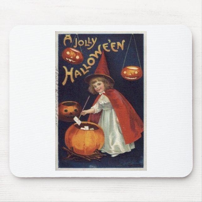 Vintage Halloween Greeting Cards Classic Posters Mouse Pad (Front)