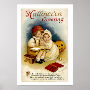 Vintage Halloween Greeting Poster