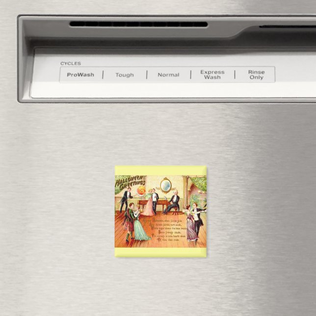 Vintage Halloween Greetings Dancing Magnet (In Situ (Dishwasher))