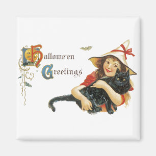 Vintage Halloween Greetings Magnet