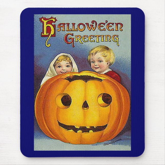 Vintage Halloween Greetings Mouse Pad (Front)