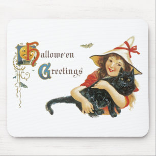 Vintage Halloween Greetings Mouse Pad