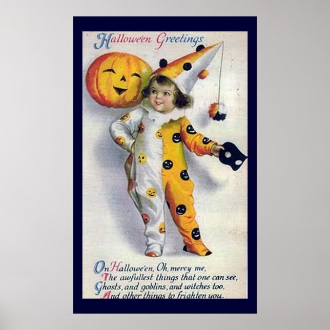 Vintage Halloween Greetings Print (Front)
