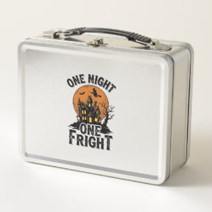 Vintage Halloween Haunt Witch Moon Graphic_1 Metal Lunch Box