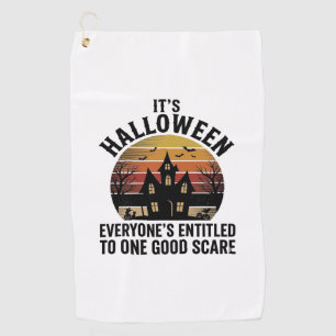 Vintage Halloween Haunted House Good Scare Shirt_1 Golf Towel