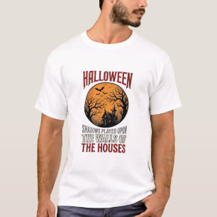 Vintage Halloween Haunted House Moon Shirt Design_