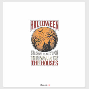 Vintage Halloween Haunted House Moon Shirt Design_
