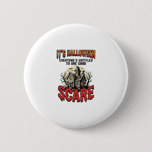 Vintage Halloween Haunted House Scare Shirt Design 6 Cm Round Badge