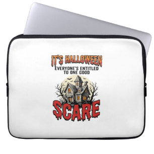 Vintage Halloween Haunted House Scare Shirt Design Laptop Sleeve