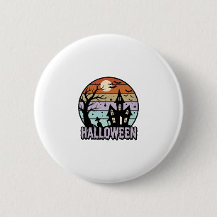 Vintage Halloween Haunted House Shirt Design_1 6 Cm Round Badge