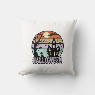Vintage Halloween Haunted House Shirt Design_1 Cushion