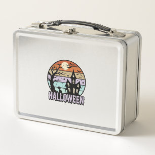 Vintage Halloween Haunted House Shirt Design_1 Metal Lunch Box