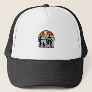 Vintage Halloween Haunted House Shirt Design_1 Trucker Hat