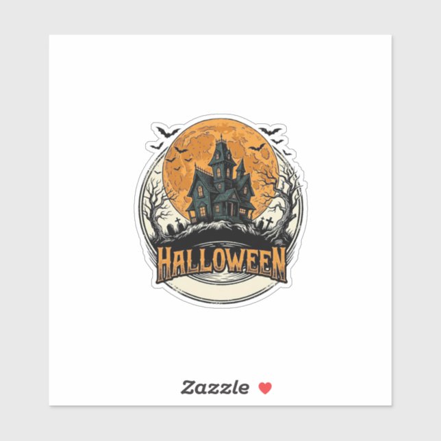 Vintage Halloween Haunted House Vector Design_1 (Sheet)