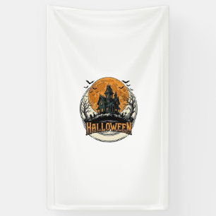 Vintage Halloween Haunted House Vector Design_1 Banner