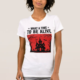 Vintage Halloween Haunted House What A Time Shirt 