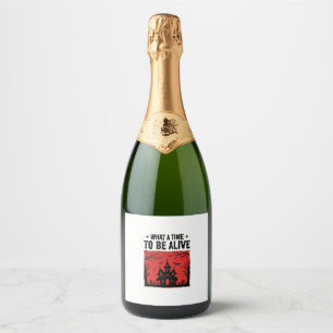 Vintage Halloween Haunted House What A Time Shirt  Sparkling Wine Label