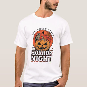 Vintage Halloween Horror Night Pumpkin Shirt Desig