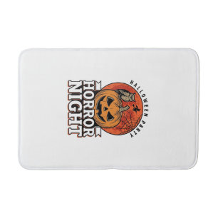 Vintage Halloween Horror Night Pumpkin Shirt Desig Bath Mat
