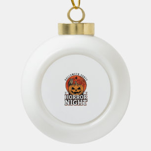 Vintage Halloween Horror Night Pumpkin Shirt Desig Ceramic Ball Christmas Ornament