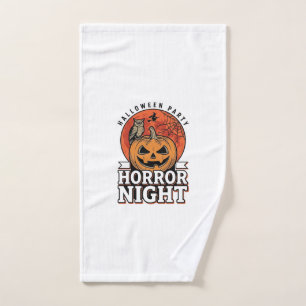 Vintage Halloween Horror Night Pumpkin Shirt Desig Hand Towel
