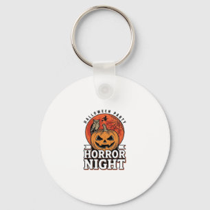 Vintage Halloween Horror Night Pumpkin Shirt Desig Key Ring