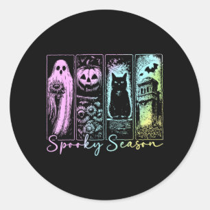 Vintage Halloween Horror Spooky Season Classic Round Sticker