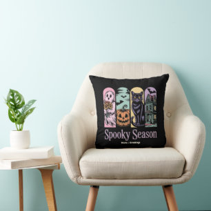 Vintage Halloween Horror Spooky Season Cute Creepy Cushion