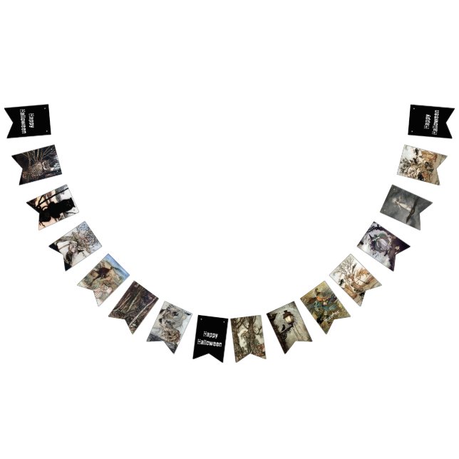 Vintage Halloween Illustration Bunting Banner (All)