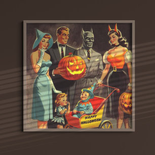 Vintage Halloween Illustration Poster