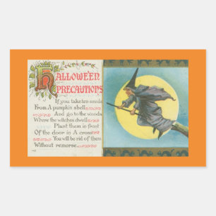 VINTAGE HALLOWEEN ILLUSTRATION RECTANGLE STICKER