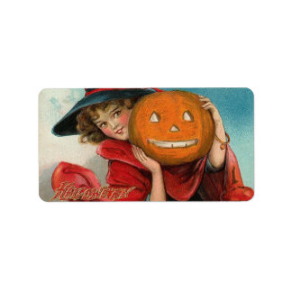 Vintage Halloween Image on a shipping label