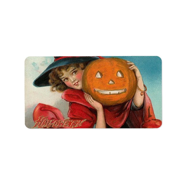 Vintage Halloween Image on  a  shipping  label (Front)