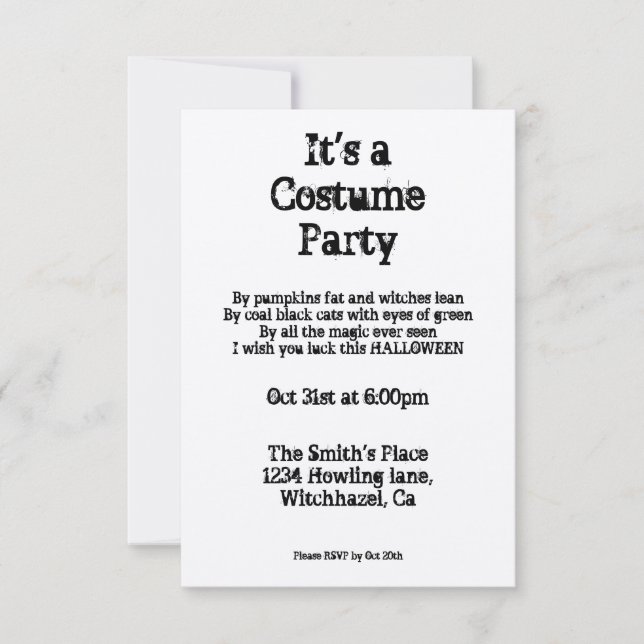 Vintage Halloween Invitation (Front)